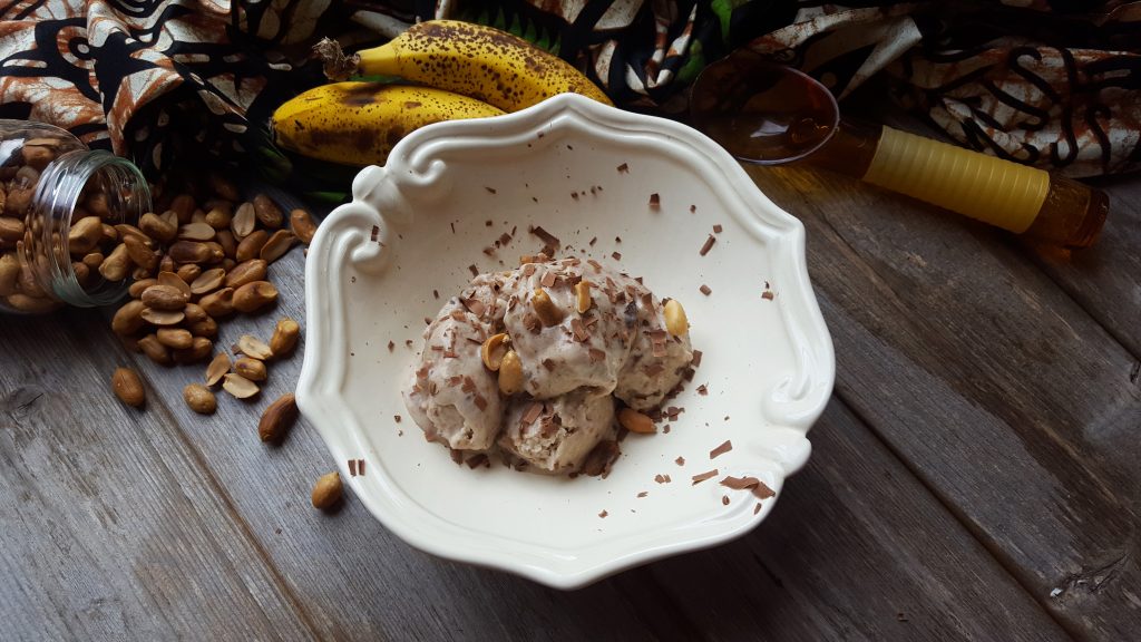 gelado de banana e chocolate