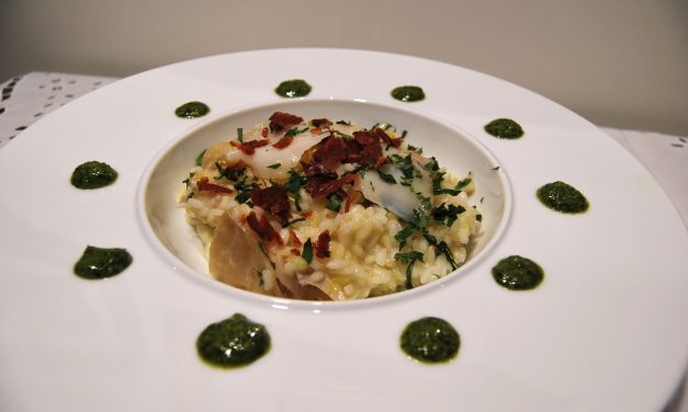 Arroz de bacalhau com molho de coentros