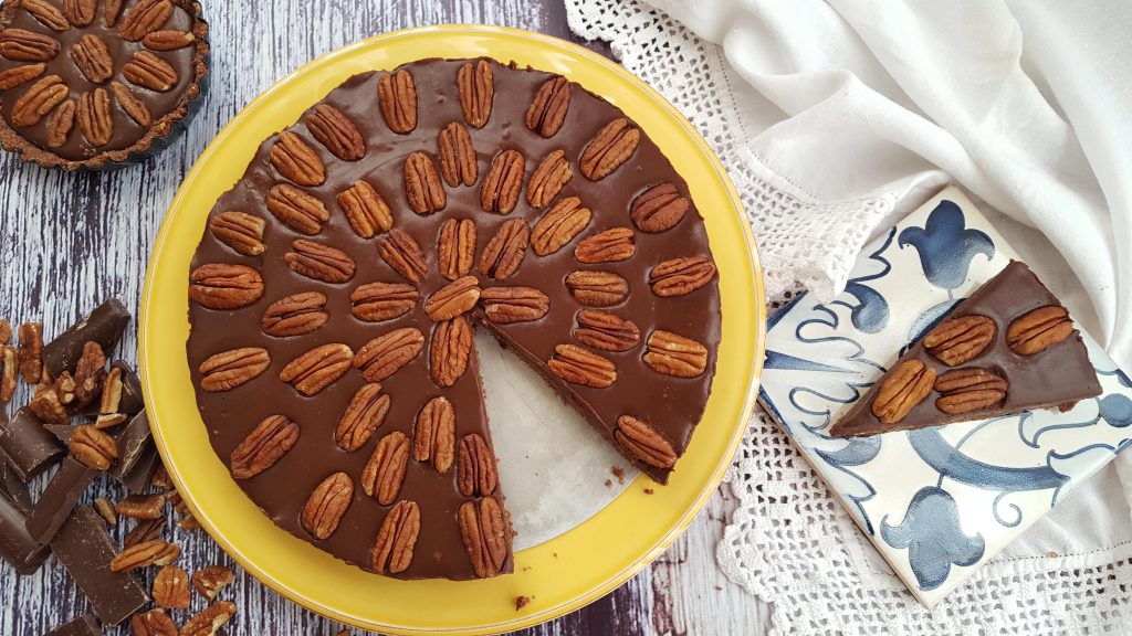 tarte ganache com nozes