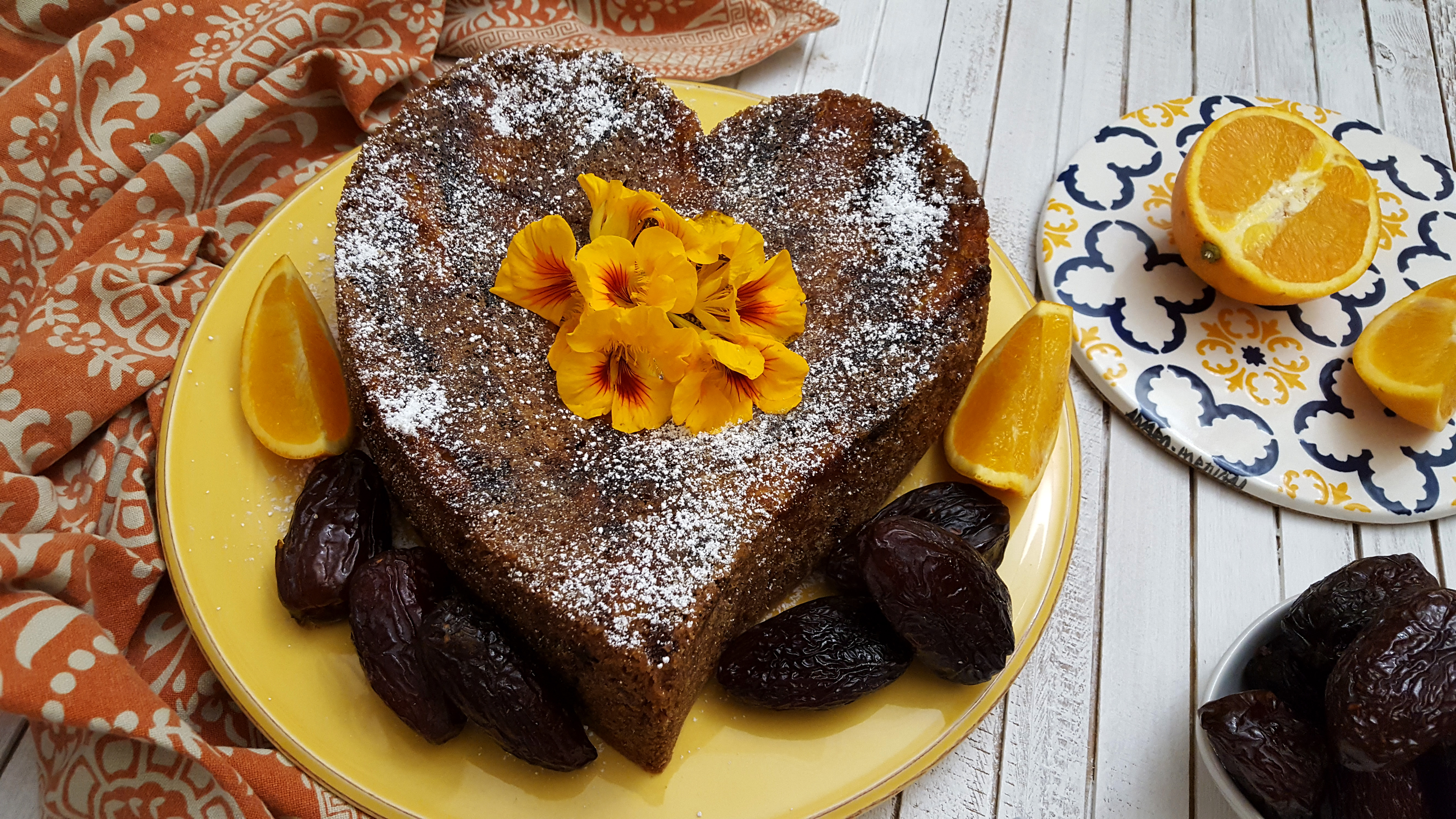 bolo de tâmaras e laranja
