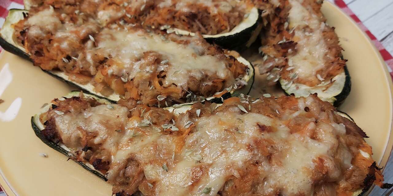 Courgettes recheadas com atum